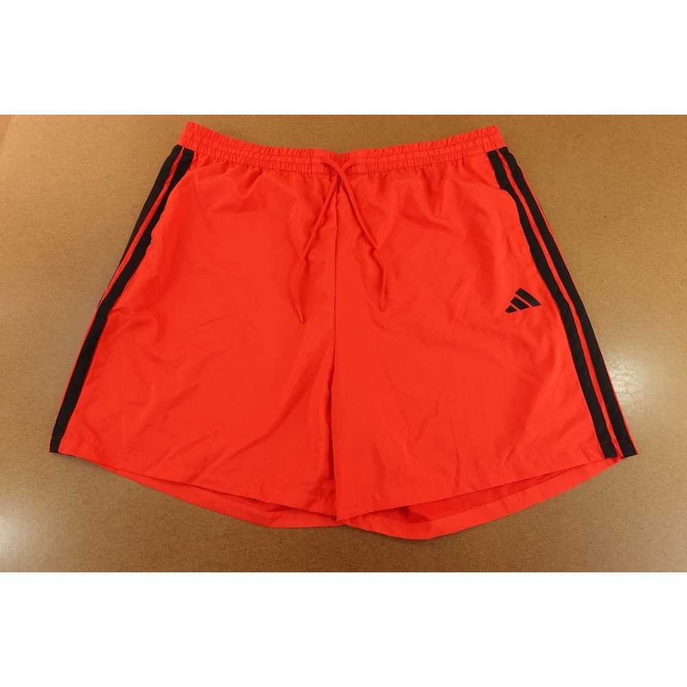 Adidas Essentials Mens Size 3XLT Red 3-Stripes 6" Inseam Chelsea Shorts‎
